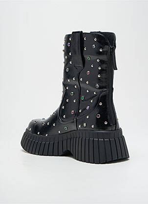 Bottines/boots tissage satiné talon de 4 à 6cm noir NOA HARMON femme