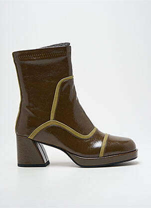 Bottines/boots tissage satiné talon de 4 à 6cm vert NOA HARMON femme