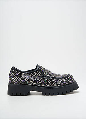 Mocassins tissage satiné talon de 4 à 6cm noir NOA HARMON femme