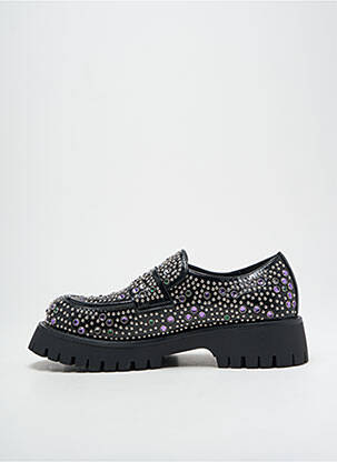 Mocassins tissage satiné talon de 4 à 6cm noir NOA HARMON femme