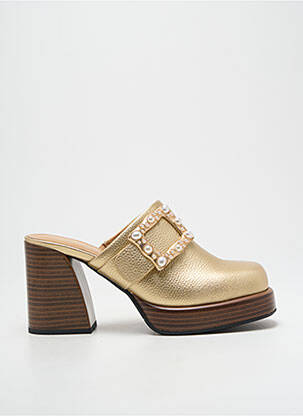 Mules/sabots matière lisse talon de 7 à 9cm or NOA HARMON femme
