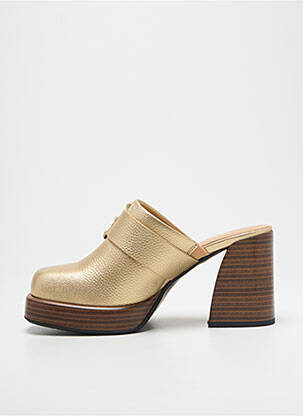 Mules/sabots matière lisse talon de 7 à 9cm or NOA HARMON femme