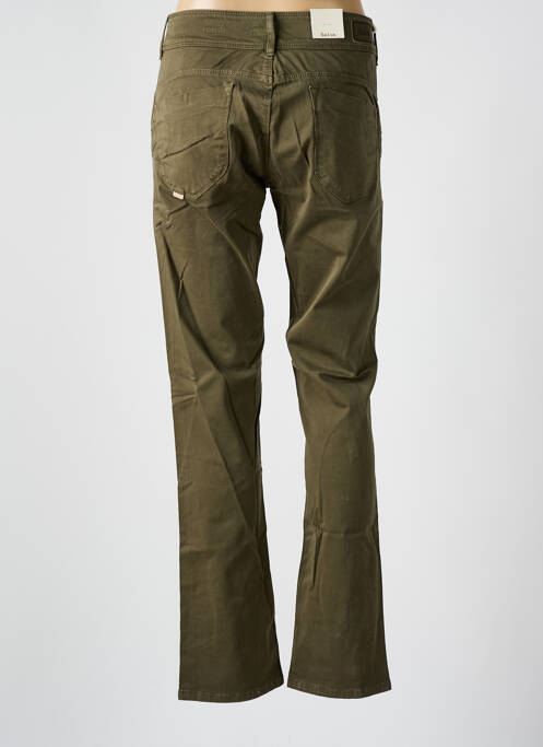 Pantalon droit fermeture zippée sous rabat boutonné vert SALSA femme
