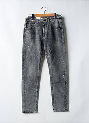 Jeans coupe droite fermeture zippée sous rabat boutonné taille normale gris LEVIS homme