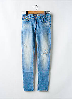 Jeans coupe slim effet usé délavé taille basse bleu SALSA femme