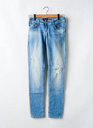 Jeans coupe slim effet usé délavé taille basse bleu SALSA femme