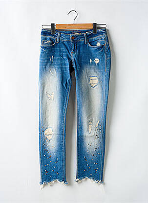 Jeans coupe slim effet usé délavé taille normale bleu SALSA femme