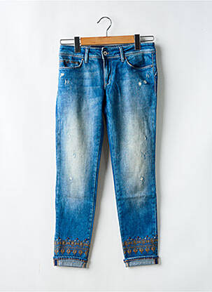 Jeans coupe slim effet usé délavé taille normale bleu SALSA femme