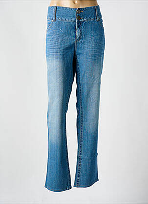 Jeans coupe slim effet usé délavé taille normale bleu VETO femme