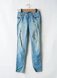 Jeans coupe slim effet usé délavé taille basse bleu SALSA femme