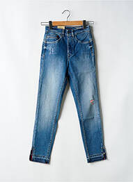 Jeans coupe slim effet usé délavé taille haute bleu SALSA femme