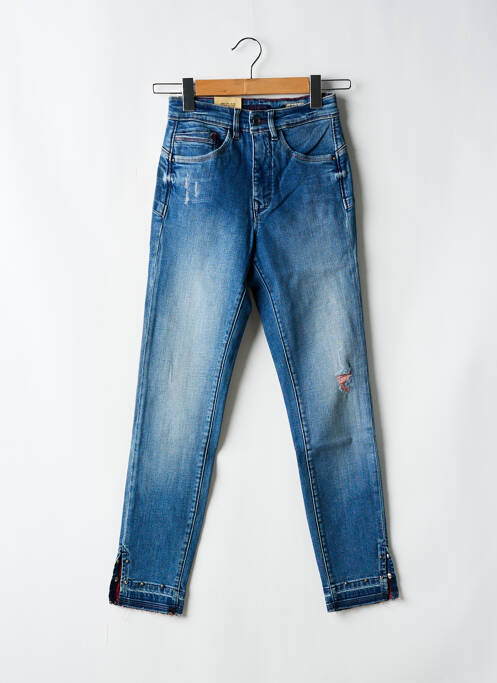 Jeans coupe slim effet usé délavé taille haute bleu SALSA femme
