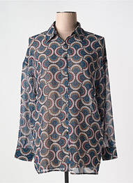 Chemisier imprimé fantaisie manches longues bleu MOLLY BRACKEN femme