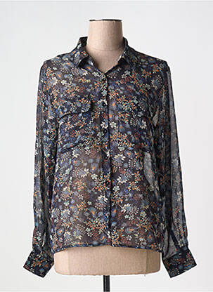 Chemisier imprimé fleurs manches longues noir MOLLY BRACKEN femme