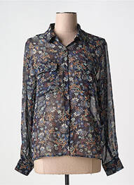 Chemisier imprimé fleurs manches longues noir MOLLY BRACKEN femme