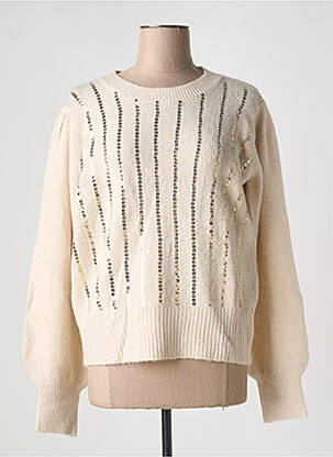 Pull tissage chiné manches longues beige MOLLY BRACKEN femme