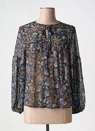 Blouse légère et transparente manches longues noir MOLLY BRACKEN femme