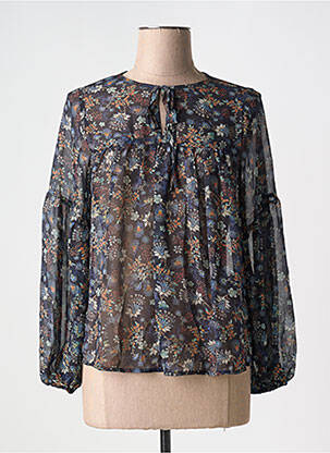 Blouse légère et transparente manches longues noir MOLLY BRACKEN femme