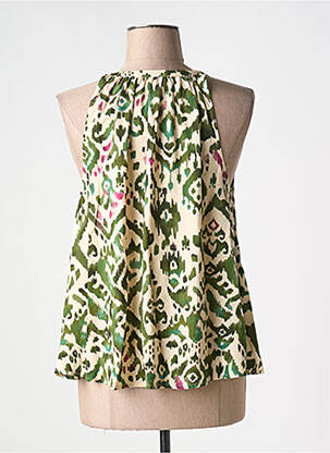 Blouse col v sans manche vert FREEMAN T.PORTER femme