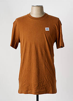 T-shirt coupe cintrée manches courtes marron LEE homme
