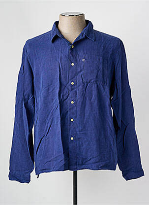 Chemise manches longues coupe droite bleu SERGE BLANCO homme