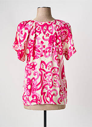 Blouse manches courtes manches courtes rose LA FEE MARABOUTEE femme
