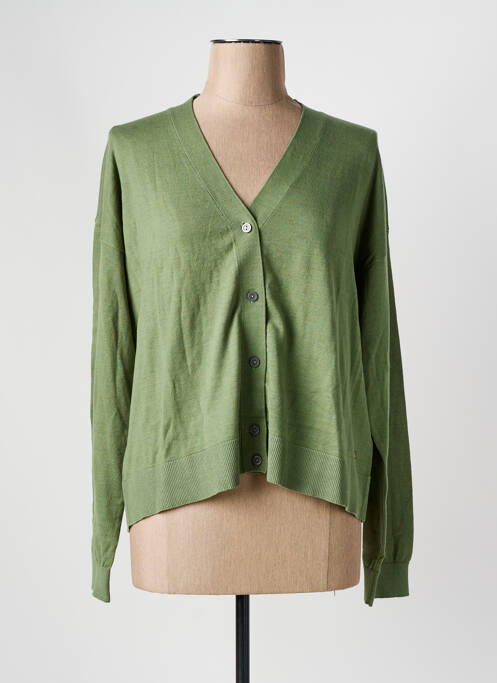 Gilet manches longues vert INDI & COLD pour femme