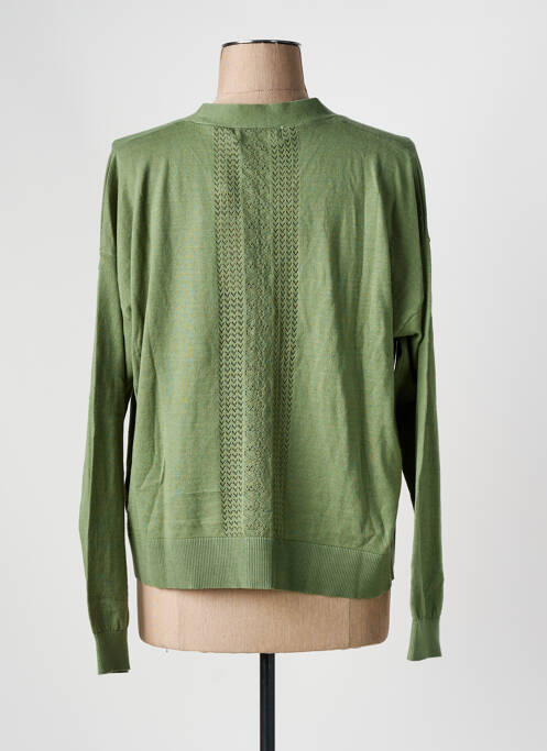 Gilet manches longues vert INDI & COLD pour femme