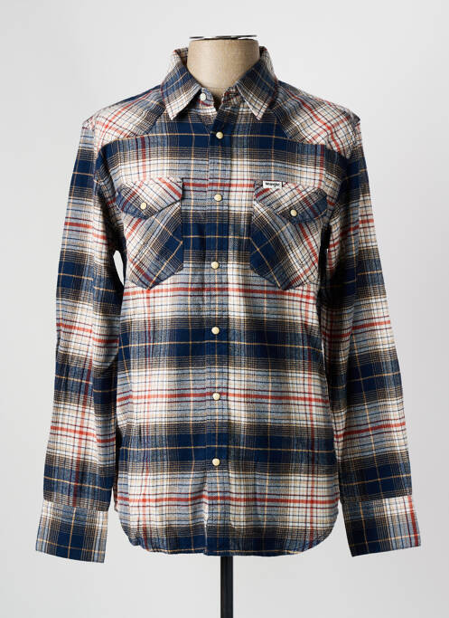 Chemise manches longues bleu WRANGLER pour homme
