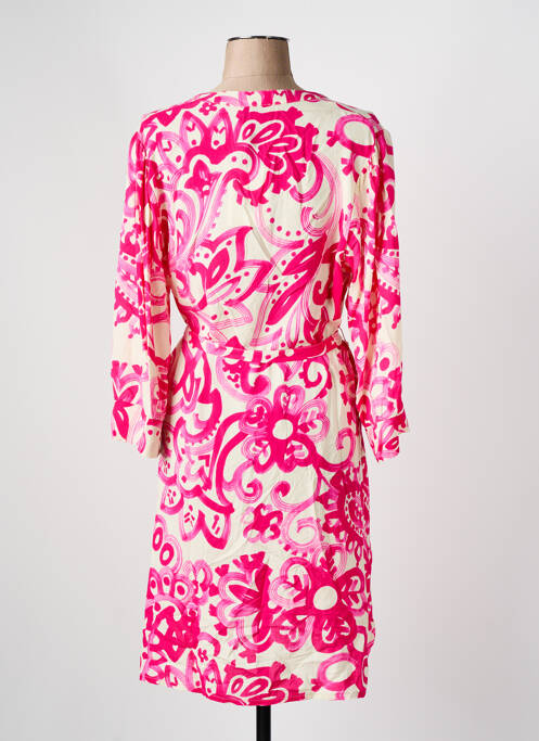 Robe mi-longue rose LA FEE MARABOUTEE pour femme