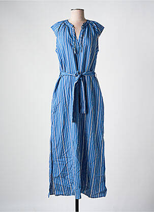 Robe longue sans manche sans manche bleu LA FEE MARABOUTEE femme