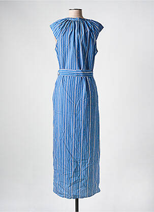 Robe longue sans manche sans manche bleu LA FEE MARABOUTEE femme