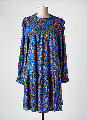 Robe courte coupe évasée manches longues bleu WHITE STUFF femme
