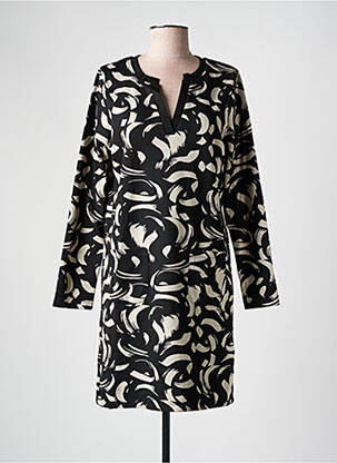 Robe courte manches longues manches longues noir LA FEE MARABOUTEE femme