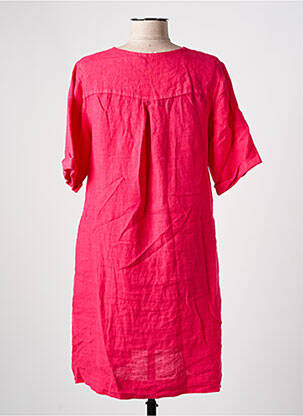 Robe courte coupe évasée manches courtes rose LA FEE MARABOUTEE femme