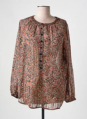 Tunique manches longues tissage crêpe marron MOLLY BRACKEN femme