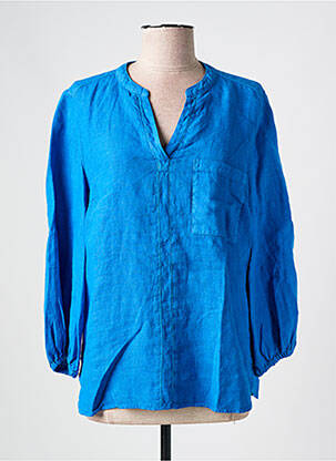 Blouse manches 3/4 manches 3/4 bleu SIGNE NATURE femme