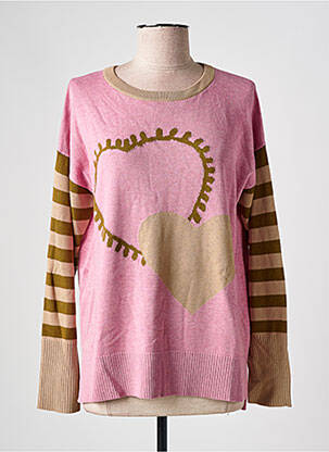 Pull tissage chiné manches longues rose WHITE STUFF femme