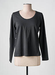 T-shirt manches longues manches longues gris HAPPY femme