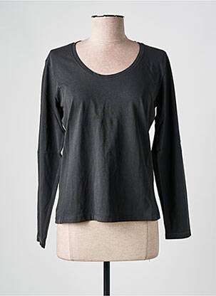 T-shirt manches longues manches longues gris HAPPY femme