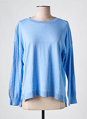 Pull coupe cintrée manches longues bleu INDI & COLD femme