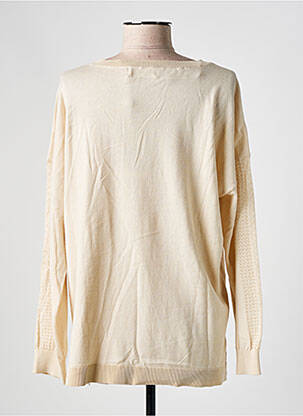 Pull coupe cintrée manches longues beige INDI & COLD femme