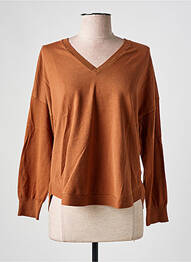 Pull col v manches longues marron INDI & COLD femme