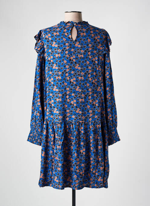 Robe courte coupe évasée manches longues bleu WHITE STUFF femme