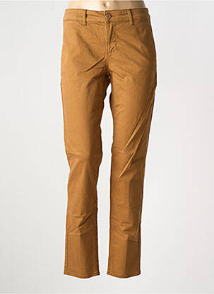 Pantalon chino stretch taille normale marron HAPPY homme