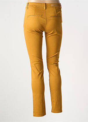 Pantalon chino tissage popeline taille normale jaune HAPPY femme