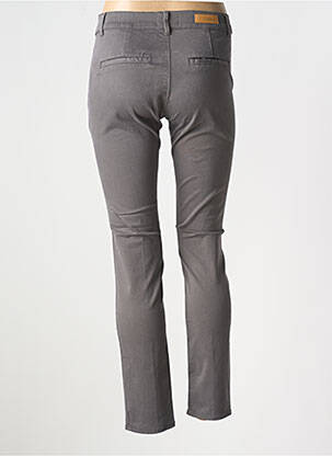 Pantalon chino tissage popeline taille normale gris HAPPY femme