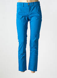 Pantalon chino tissage popeline taille normale bleu HAPPY femme