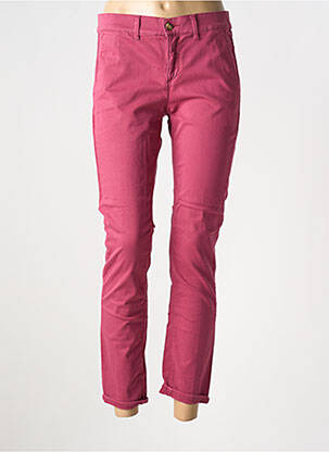 Pantalon chino tissage popeline taille normale violet HAPPY femme