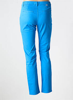 Pantalon chino tissage popeline taille normale bleu HAPPY femme